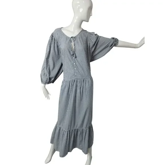 Old Navy Womens Size 4X Striped All Day Maxi Swing Boho Cottagecore Dress Plus - Picture 12 of 12